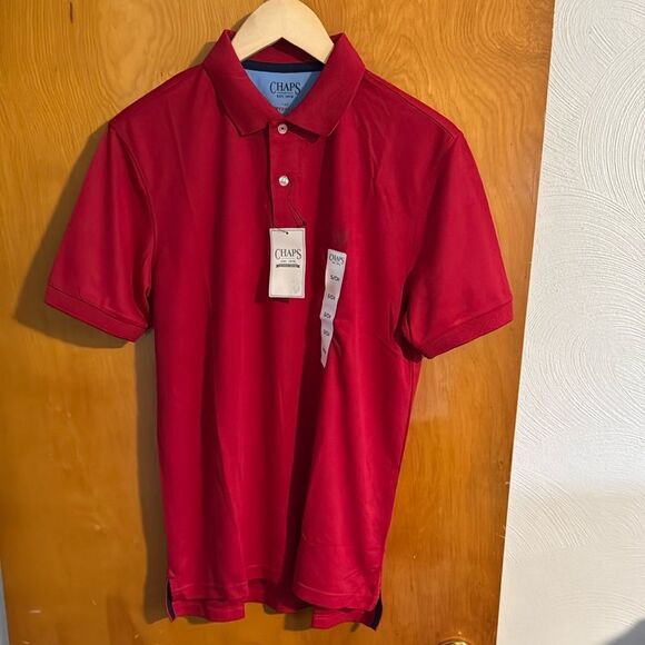 Red Polo Shirt Mens Small Chaps Wicking - Picture 1 of 2